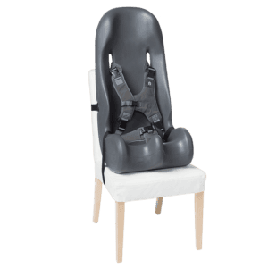 The sitter Seat is a very hygiene as it can be cleaned with normal disinfectant wipes, it also fit to a regular chair which makes it perfect for traveling or going to a restaurant as it will adapt to the chair there with the two simple straps