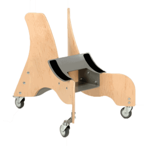 This Wooden mobile base is made to mount a MPS seat onto, which will make it easy accesable to your child and is also easy to maneuvre around the house as well as the instution