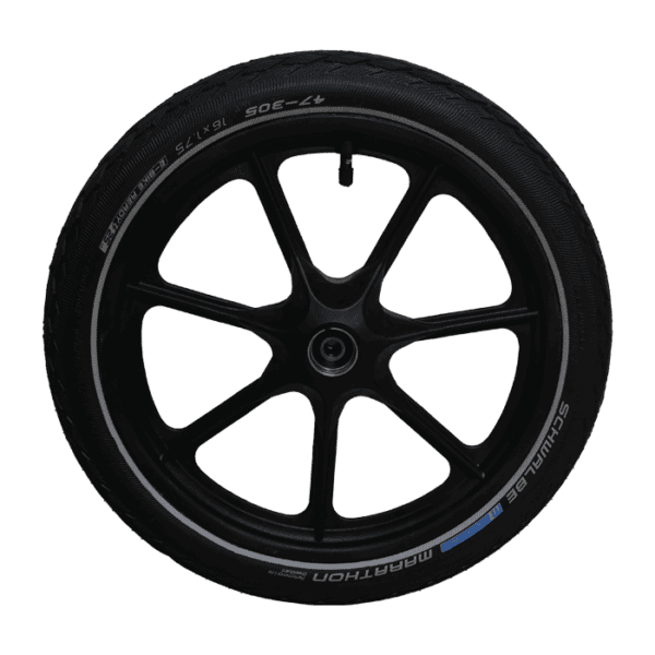 Puncture free wheel for delta push chairs with solid rubber tire making it completly puncture free