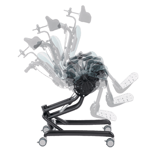 Timo therapy chair has a full tilt function built in, to adjustathe user to their prefered position