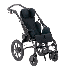Hoggi Duro push chair angleview with black upholstry