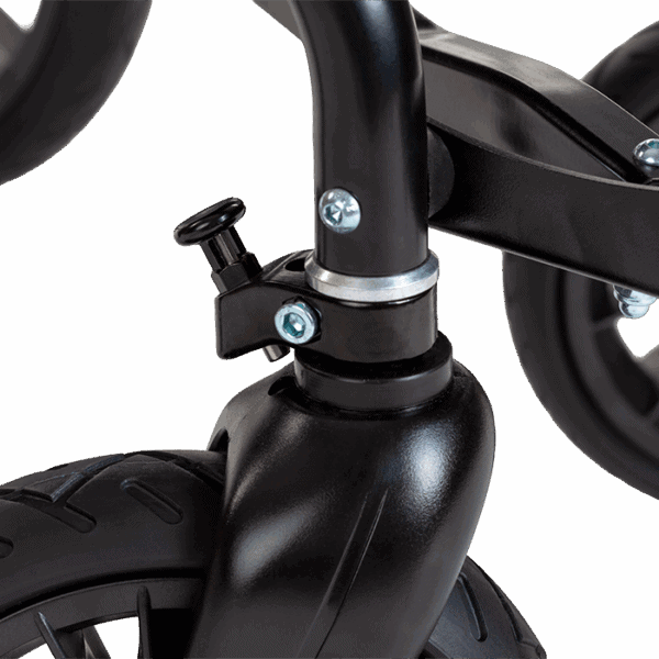 Hoggi Zip push chair frontwheel locking mechanism to make the push chair go straight