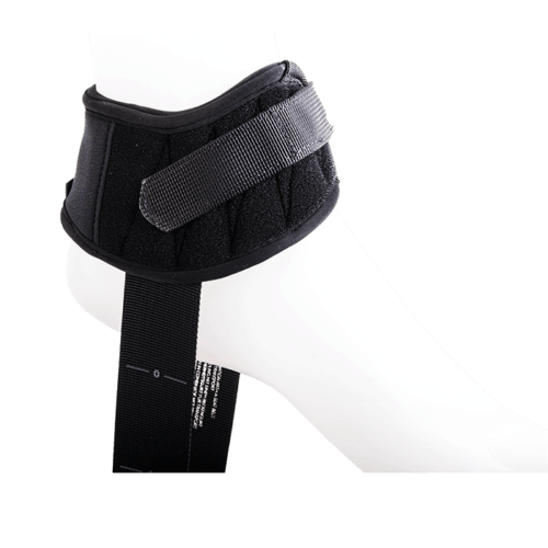Ankle support with velcro strap to secure the users feet and stabilze