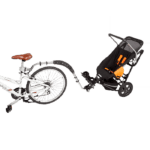 Delta Jogger has a bicycle set, which can be mounted onto a regular bicycle and allow your child to join you on a ride in the open outside