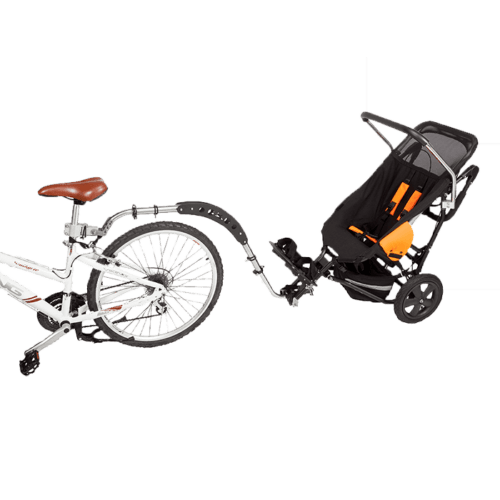 Delta Jogger has a bicycle set, which can be mounted onto a regular bicycle and allow your child to join you on a ride in the open outside
