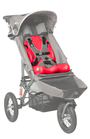 The Jogger can be equipped with our liner size 1 and 2 which are great for making trips even more comfortable for the child
