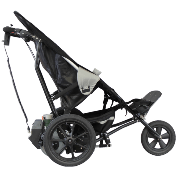 The Electric motor attaches to the Delta Push chair without taking up walking space for your legs
