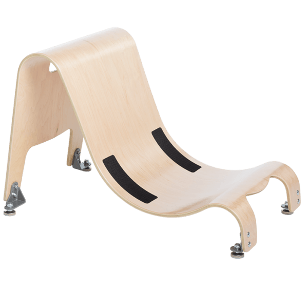 The Wooden base comes with both stationary feet and castors/wheels which allows your child to either move around by themself or get pushed around indoor without scratching the floor it also comes i 2 different sizes, and allows all five of the Sitter Seats to be applied